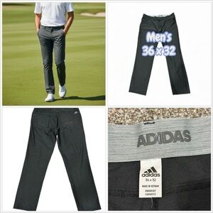 Men’s Adidas 36 x 32 Golf Dress Pants Gray Khakis Chino Stretch Gripper Waist
